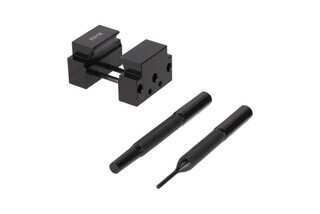 Wheeler gas block taper pin removal kit with block and punches.